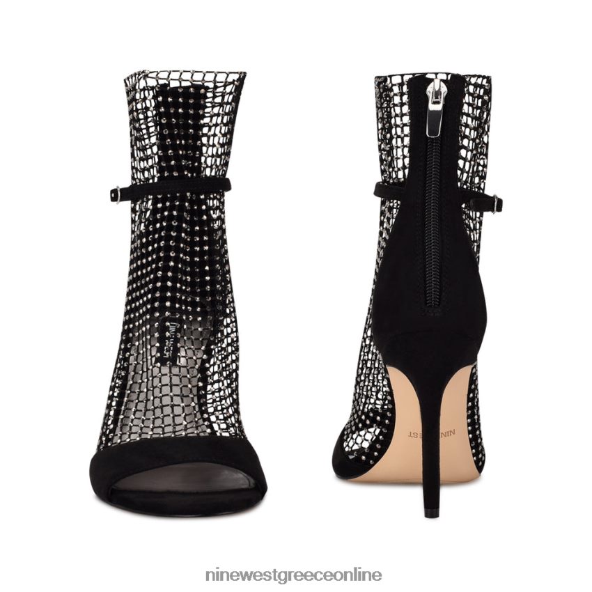 Nine West μποτάκια peep toe από διχτυωτό πλέγμα μαύρο στρας 48BFPH1885