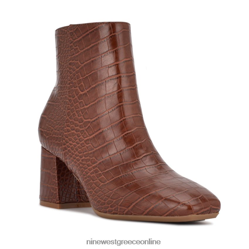 Nine West Μποτάκια vivy 9x9 με τακούνι καφέ κρόκο 48BFPH2905