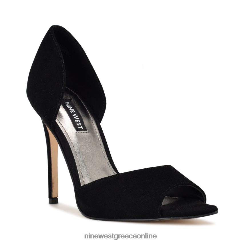 Nine West τιμή peep toe αντλίες μαύρο σουέτ 48BFPH1317