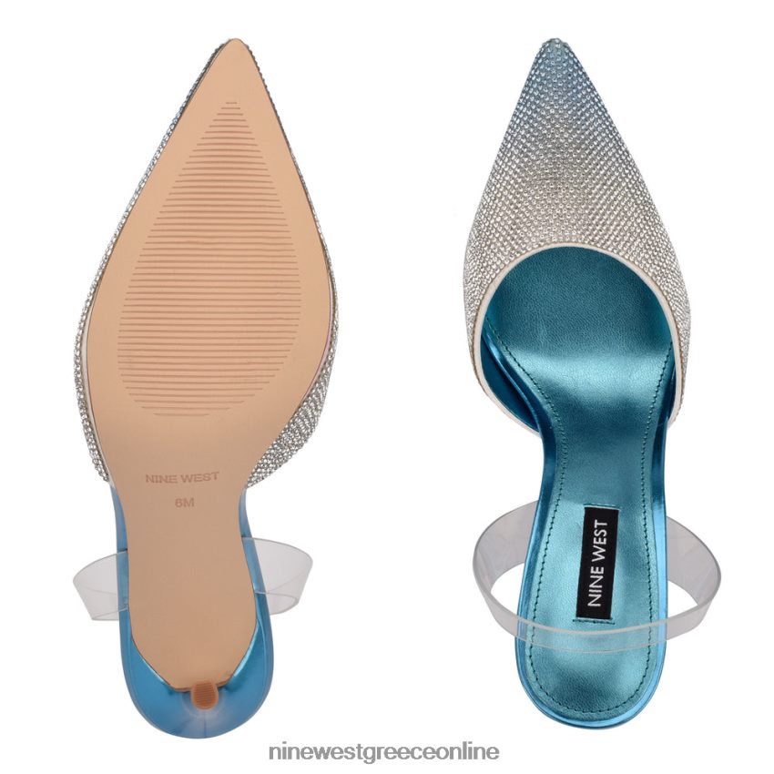 Nine West Fabry μυτερές αντλίες slingback μπλε πολυ 48BFPH1911