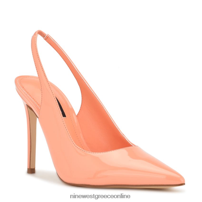 Nine West φτερά μυτερά δάχτυλα slingback αντλίες πατέντα κρέμας 48BFPH1084