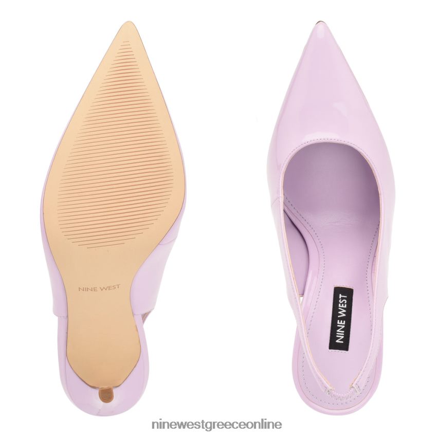 Nine West φτερά μυτερά δάχτυλα slingback αντλίες μωβ πατέντα 48BFPH1085