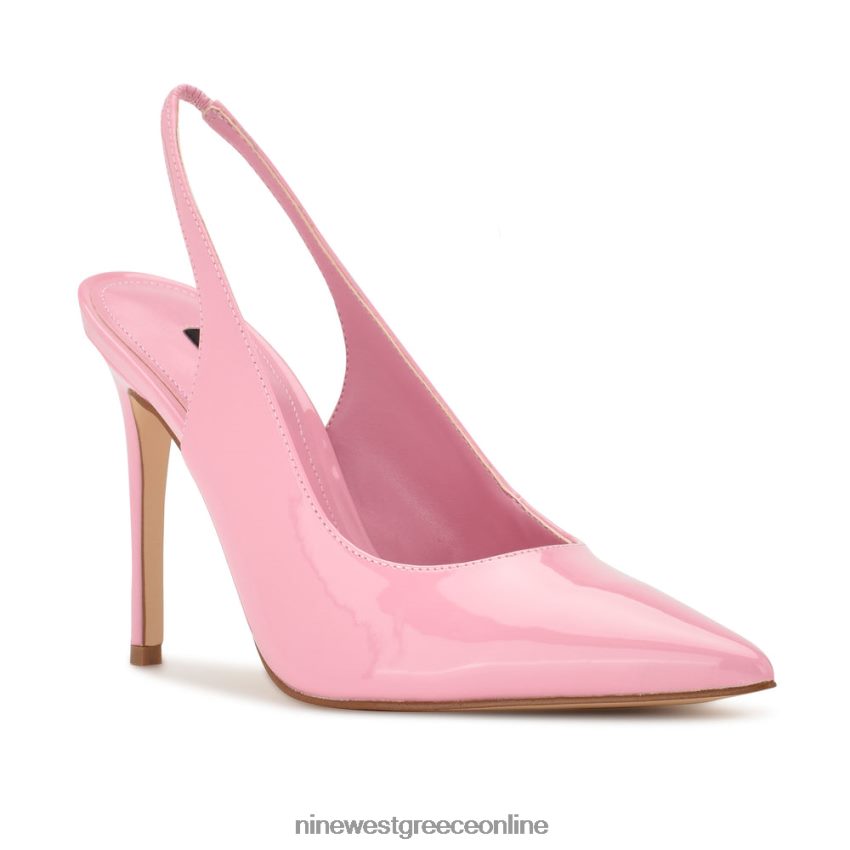 Nine West φτερά μυτερά δάχτυλα slingback αντλίες ροζ πατέντα 48BFPH1086