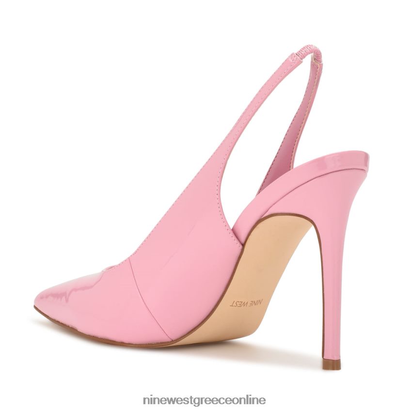 Nine West φτερά μυτερά δάχτυλα slingback αντλίες ροζ πατέντα 48BFPH1086