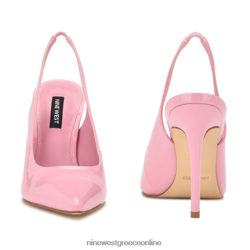 Nine West φτερά μυτερά δάχτυλα slingback αντλίες ροζ πατέντα 48BFPH1086