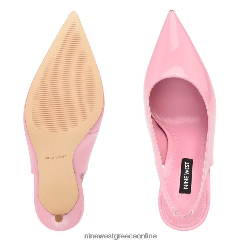 Nine West φτερά μυτερά δάχτυλα slingback αντλίες ροζ πατέντα 48BFPH1086