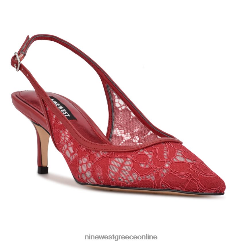 Nine West αρένα slingback τακούνια κόκκινη δαντέλα 48BFPH1091