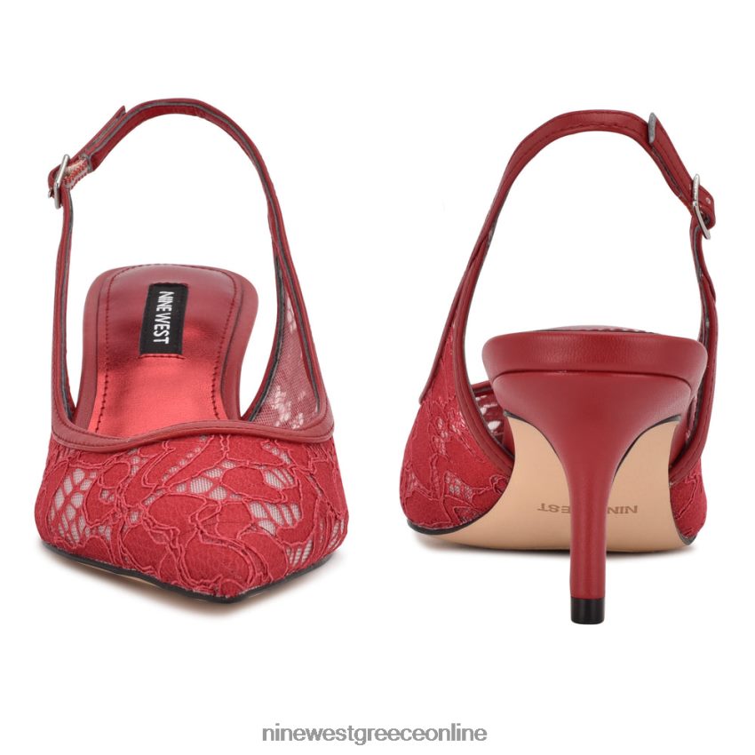 Nine West αρένα slingback τακούνια κόκκινη δαντέλα 48BFPH1091