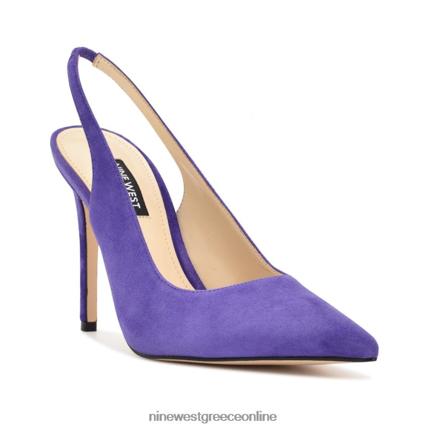 Nine West φτερά μυτερά δάχτυλα slingback αντλίες μωβ σουέτ 48BFPH1099