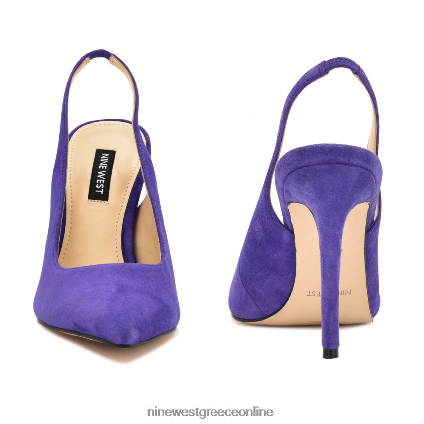 Nine West φτερά μυτερά δάχτυλα slingback αντλίες μωβ σουέτ 48BFPH1099