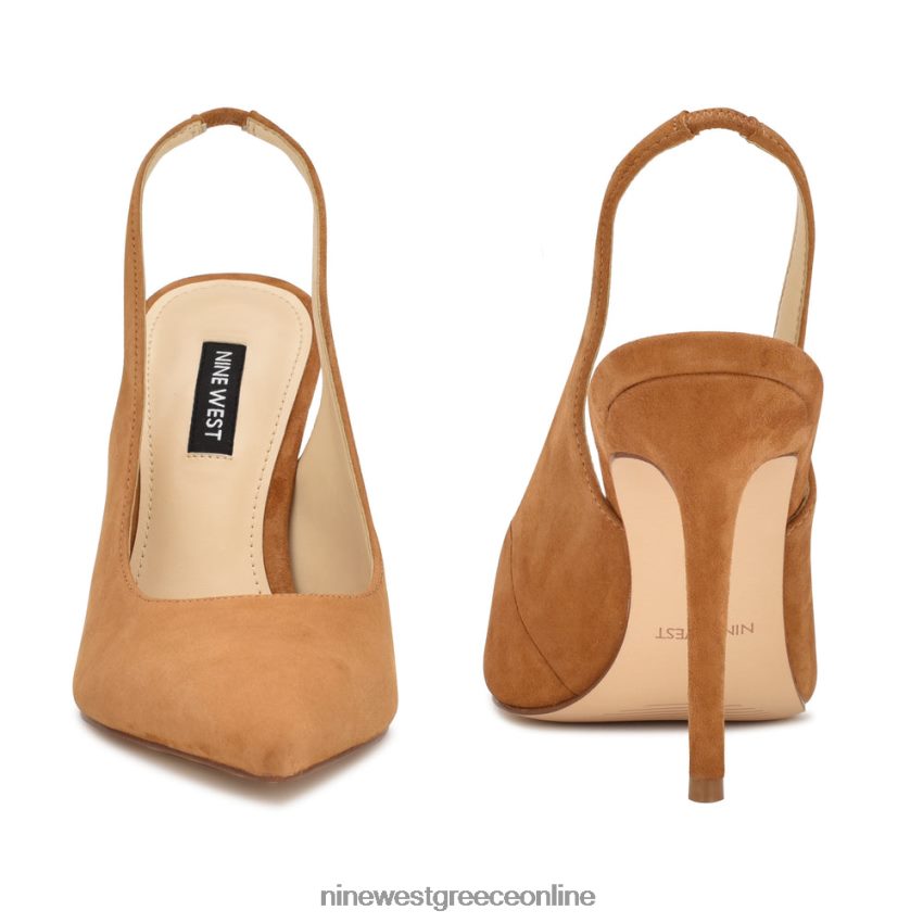 Nine West φτερά μυτερά δάχτυλα slingback αντλίες σκούρο φυσικό σουέτ 48BFPH1101