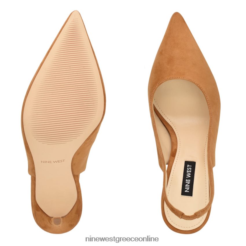 Nine West φτερά μυτερά δάχτυλα slingback αντλίες σκούρο φυσικό σουέτ 48BFPH1101