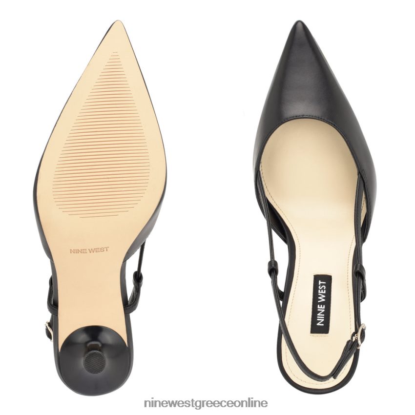 Nine West αντλίες πέους slingback μαύρο δέρμα 48BFPH1395