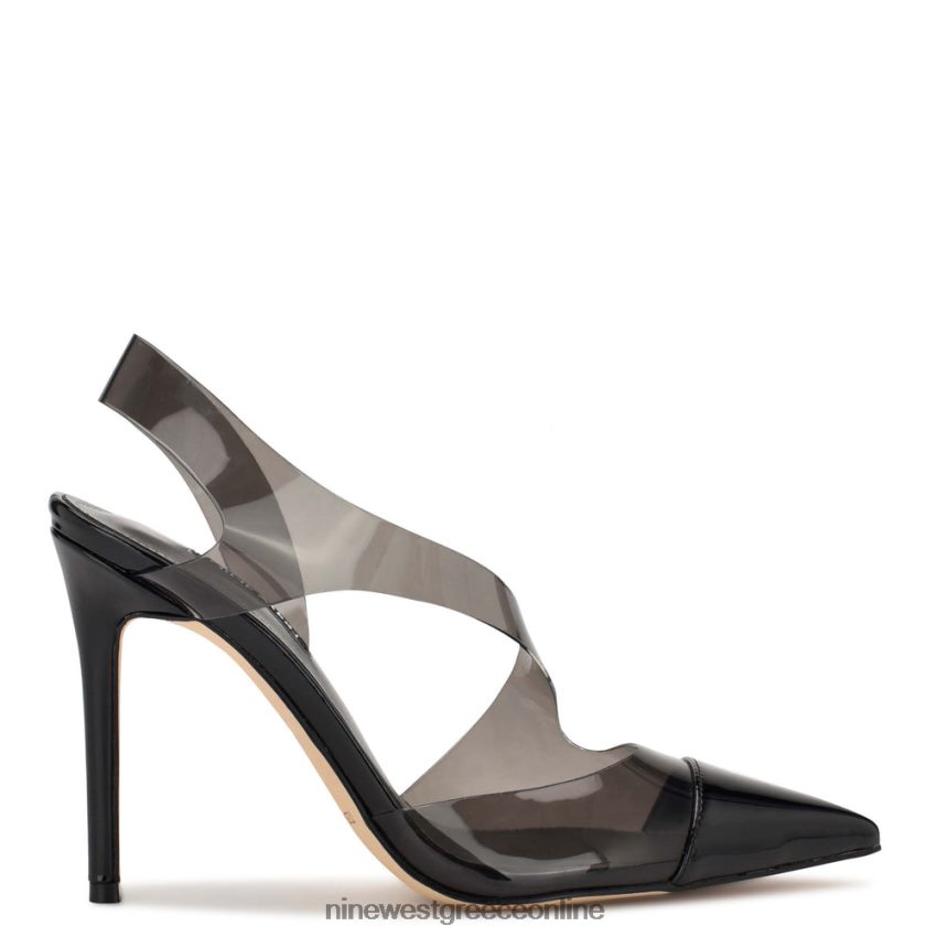 Nine West άψογες μυτερές αντλίες slingback μαύρος καπνός 48BFPH1412