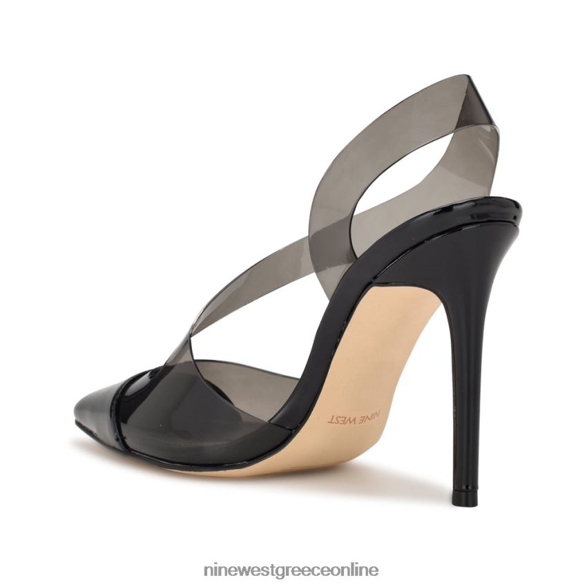 Nine West άψογες μυτερές αντλίες slingback μαύρος καπνός 48BFPH1412