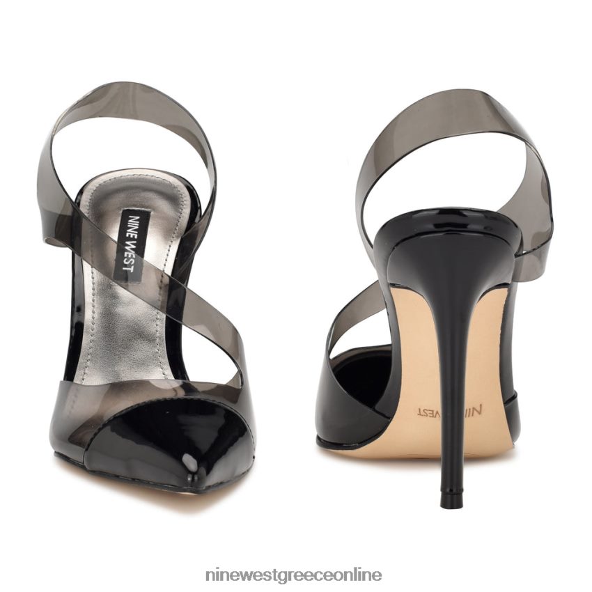 Nine West άψογες μυτερές αντλίες slingback μαύρος καπνός 48BFPH1412