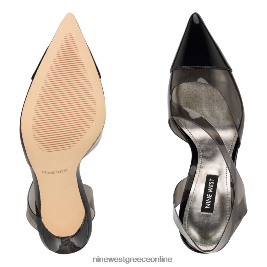 Nine West άψογες μυτερές αντλίες slingback μαύρος καπνός 48BFPH1412