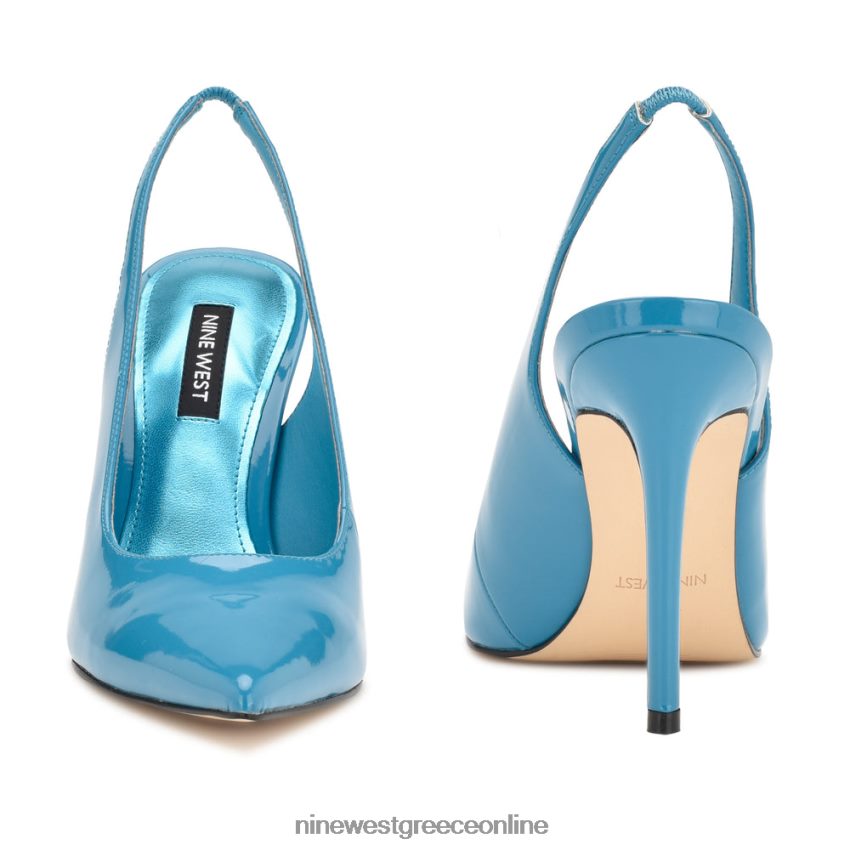 Nine West φτερά μυτερά δάχτυλα slingback αντλίες μπλε πατέντα 48BFPH1569