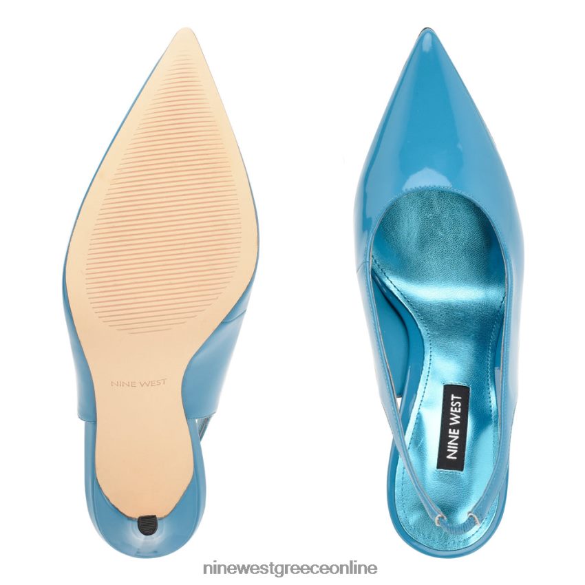 Nine West φτερά μυτερά δάχτυλα slingback αντλίες μπλε πατέντα 48BFPH1569