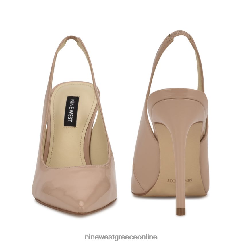 Nine West φτερά μυτερά δάχτυλα slingback αντλίες φυσικό δίπλωμα ευρεσιτεχνίας 48BFPH1612