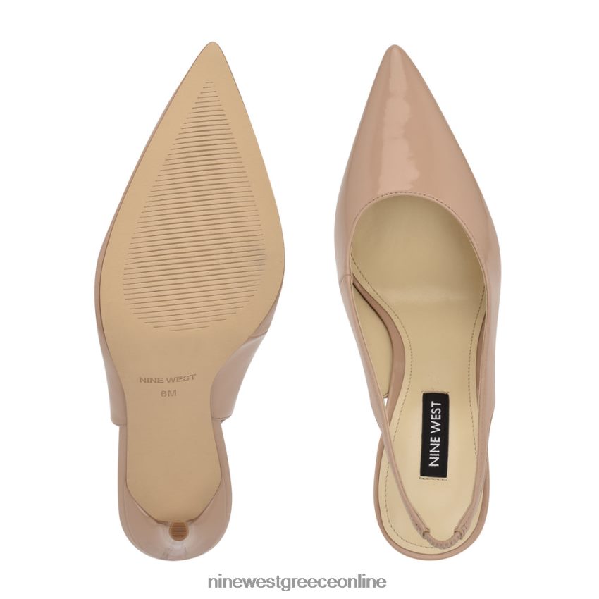 Nine West φτερά μυτερά δάχτυλα slingback αντλίες φυσικό δίπλωμα ευρεσιτεχνίας 48BFPH1612