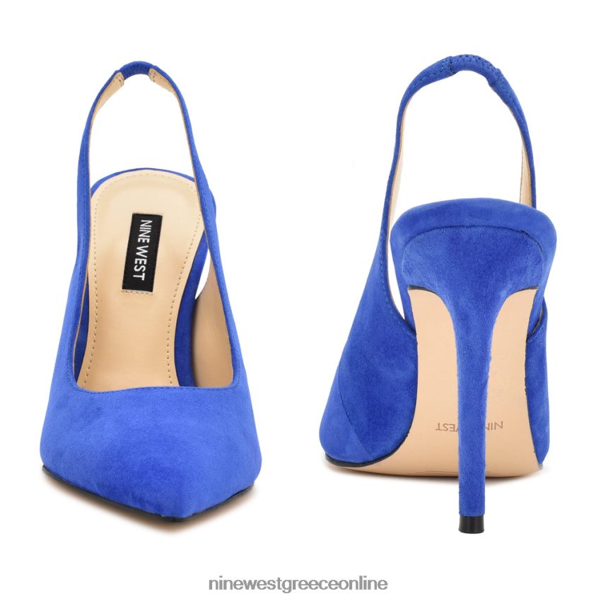 Nine West φτερά μυτερά δάχτυλα slingback αντλίες μεσαίο μπλε σουέτ 48BFPH925