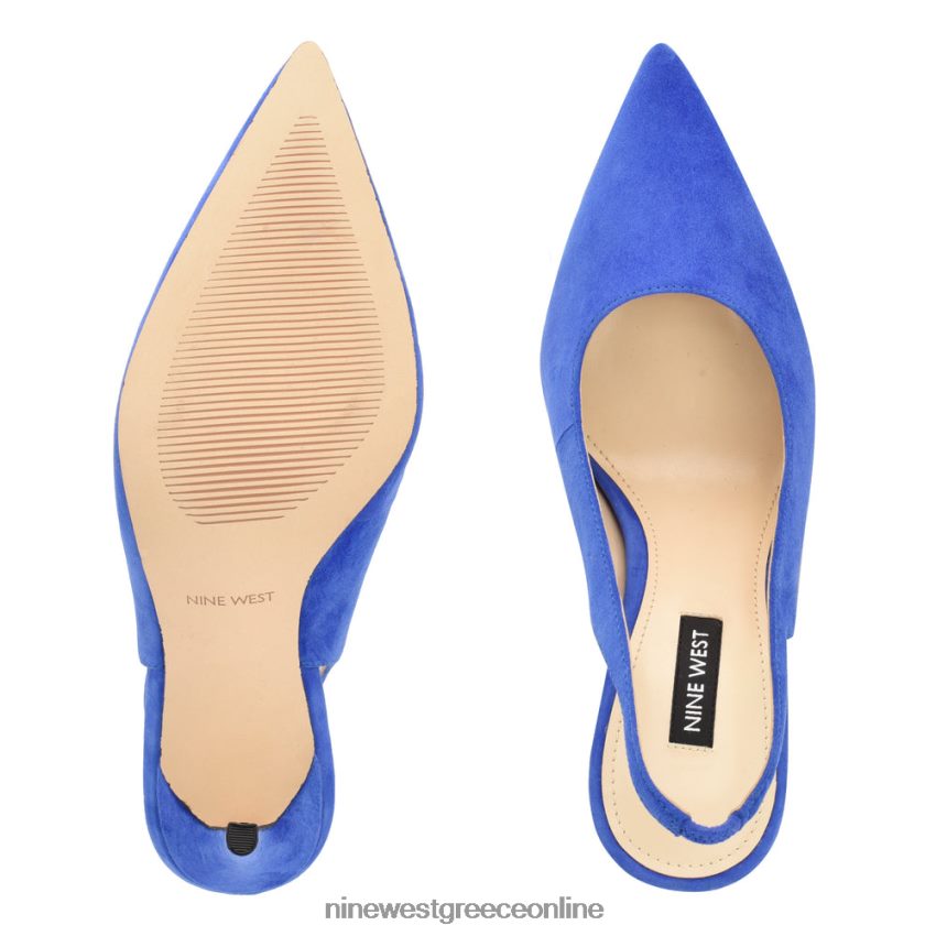 Nine West φτερά μυτερά δάχτυλα slingback αντλίες μεσαίο μπλε σουέτ 48BFPH925