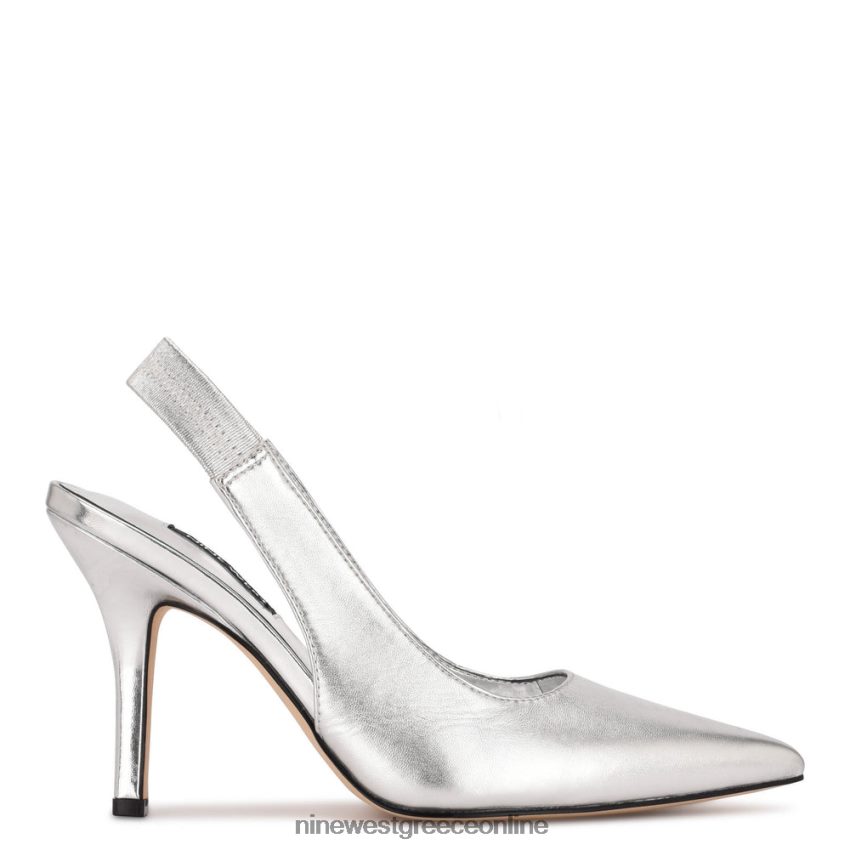 Nine West αντλίες slingback ciser ασήμι 48BFPH1115