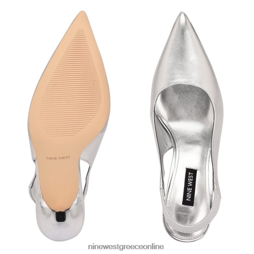 Nine West αντλίες slingback ciser ασήμι 48BFPH1115