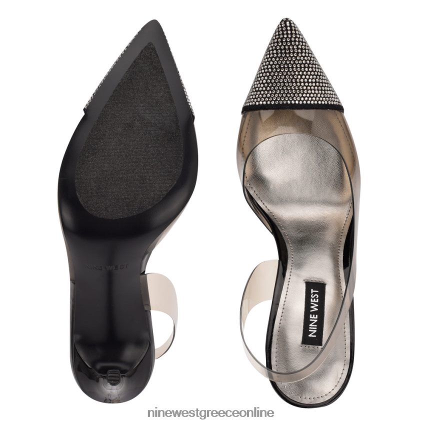 Nine West αντλίες slingback francin μαύρος καπνός 48BFPH1109