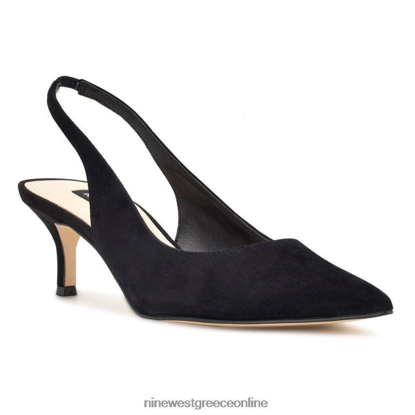 Nine West αντλίες slingback nataly μαύρο σουέτ 48BFPH1153