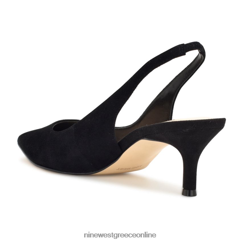 Nine West αντλίες slingback nataly μαύρο σουέτ 48BFPH1153