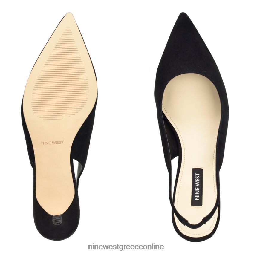 Nine West αντλίες slingback nataly μαύρο σουέτ 48BFPH1153