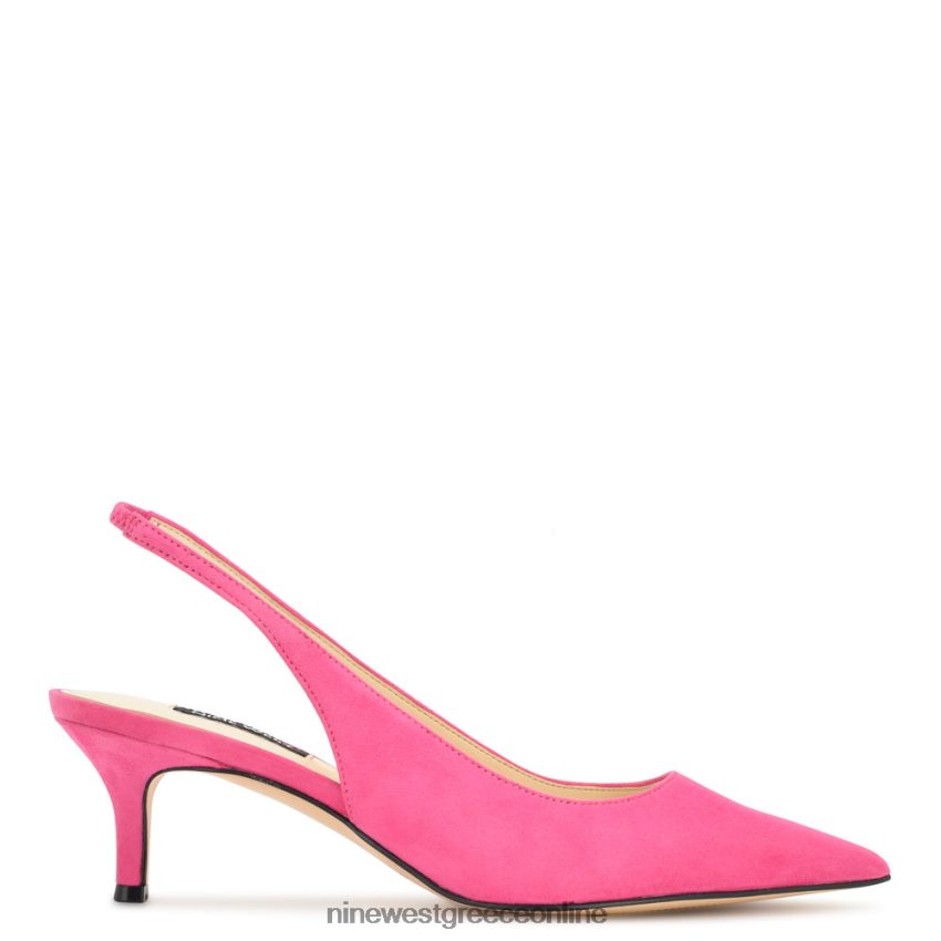 Nine West αντλίες slingback nataly νέον ροζ σουέτ 48BFPH1154