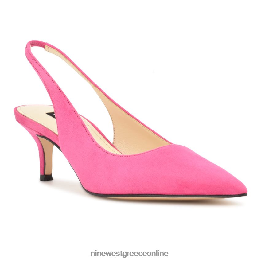 Nine West αντλίες slingback nataly νέον ροζ σουέτ 48BFPH1154