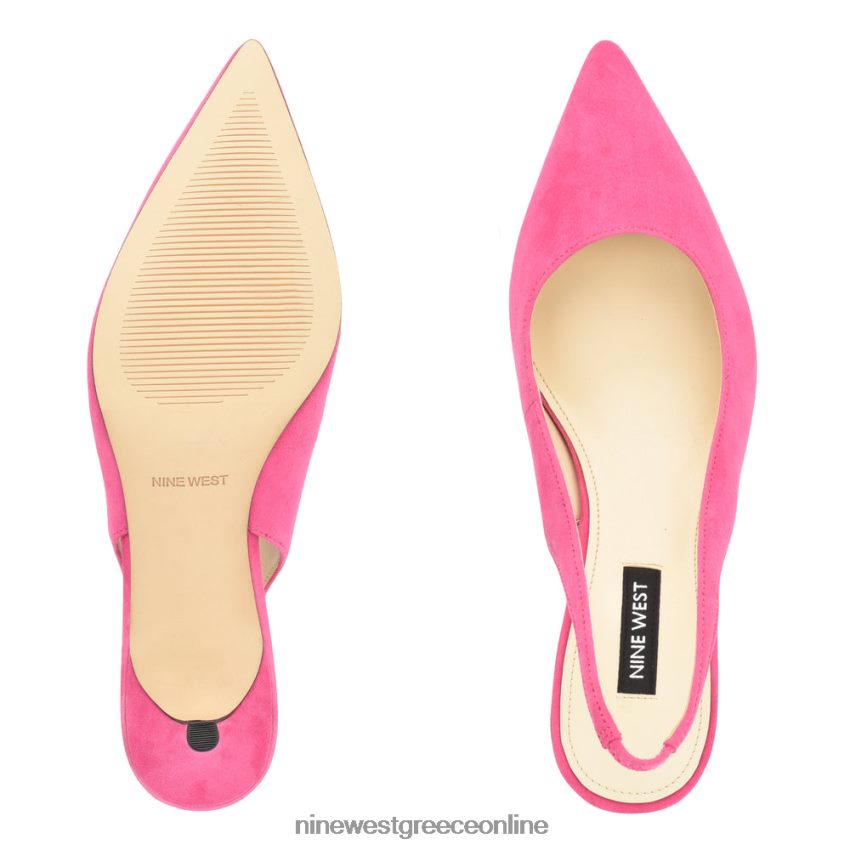 Nine West αντλίες slingback nataly νέον ροζ σουέτ 48BFPH1154