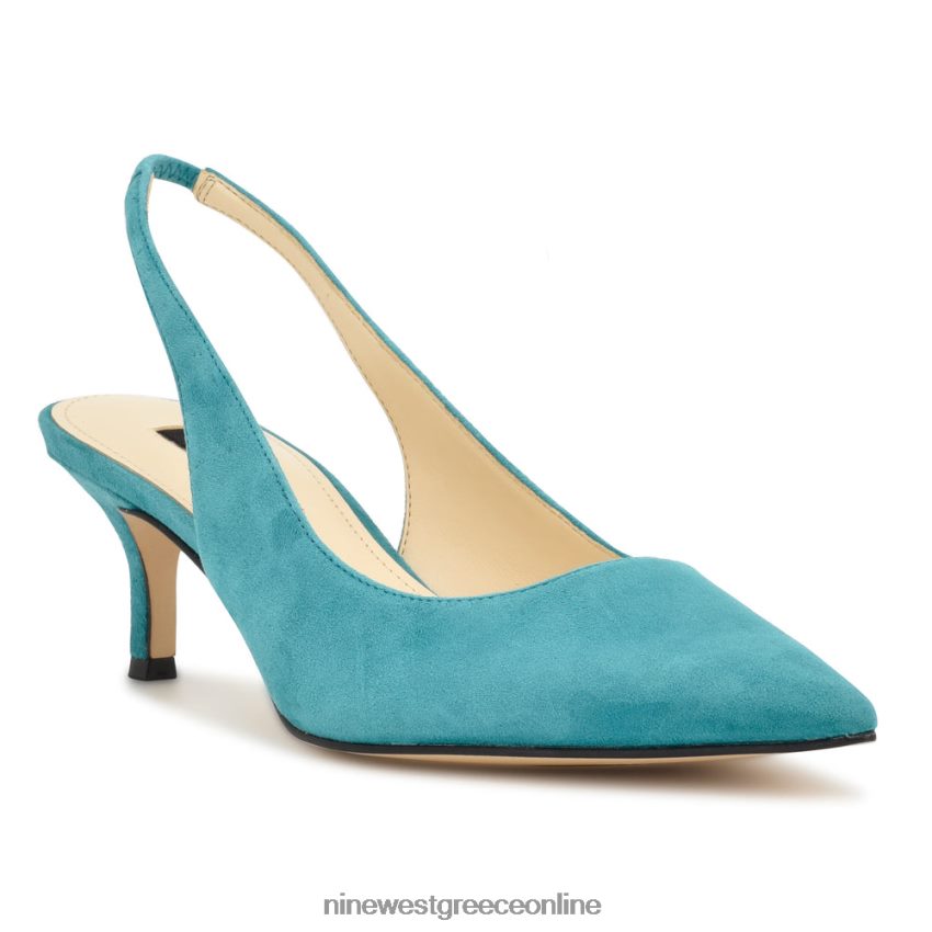 Nine West αντλίες slingback nataly τιρκουάζ σουέτ 48BFPH886