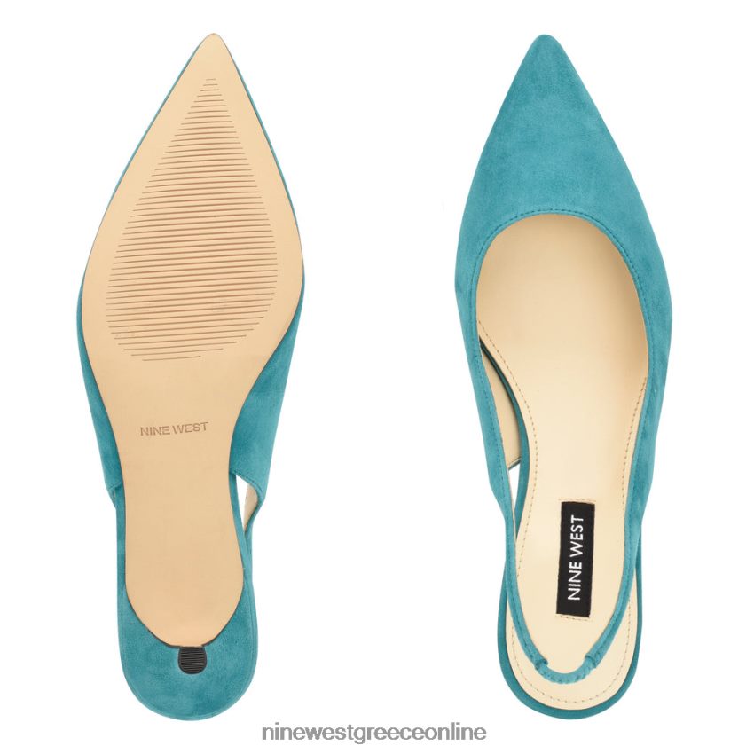 Nine West αντλίες slingback nataly τιρκουάζ σουέτ 48BFPH886