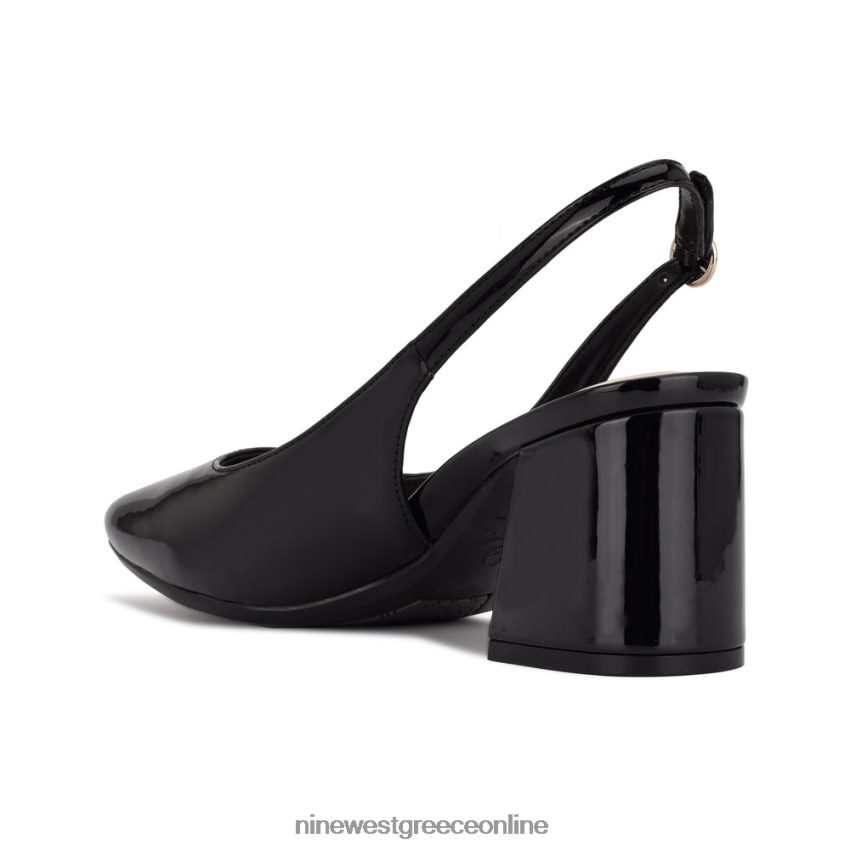 Nine West αντλίες slingback vila 9x9 μαύρη πατέντα 48BFPH1103