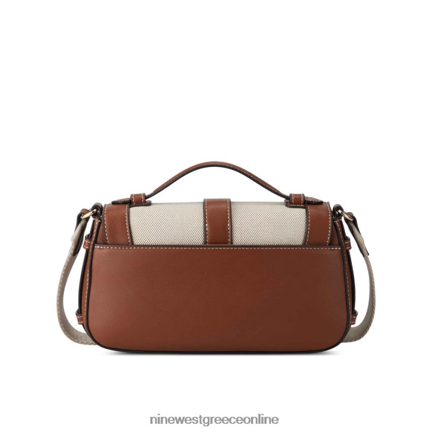 Nine West shirin flap χιαστί σέλα μαύρισμα καμβάς 48BFPH2541