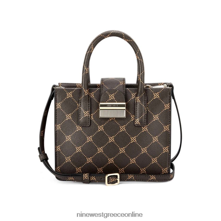 Nine West mini jet set tote kathy καφέ λογότυπο πολυ 48BFPH2670