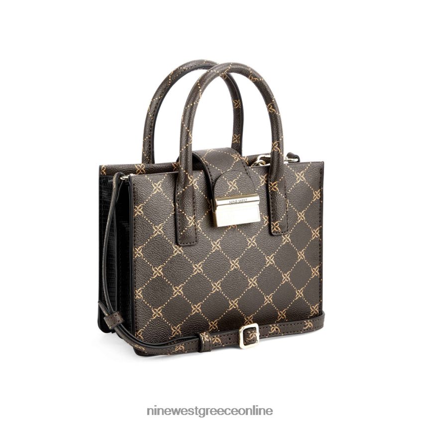 Nine West mini jet set tote kathy καφέ λογότυπο πολυ 48BFPH2670