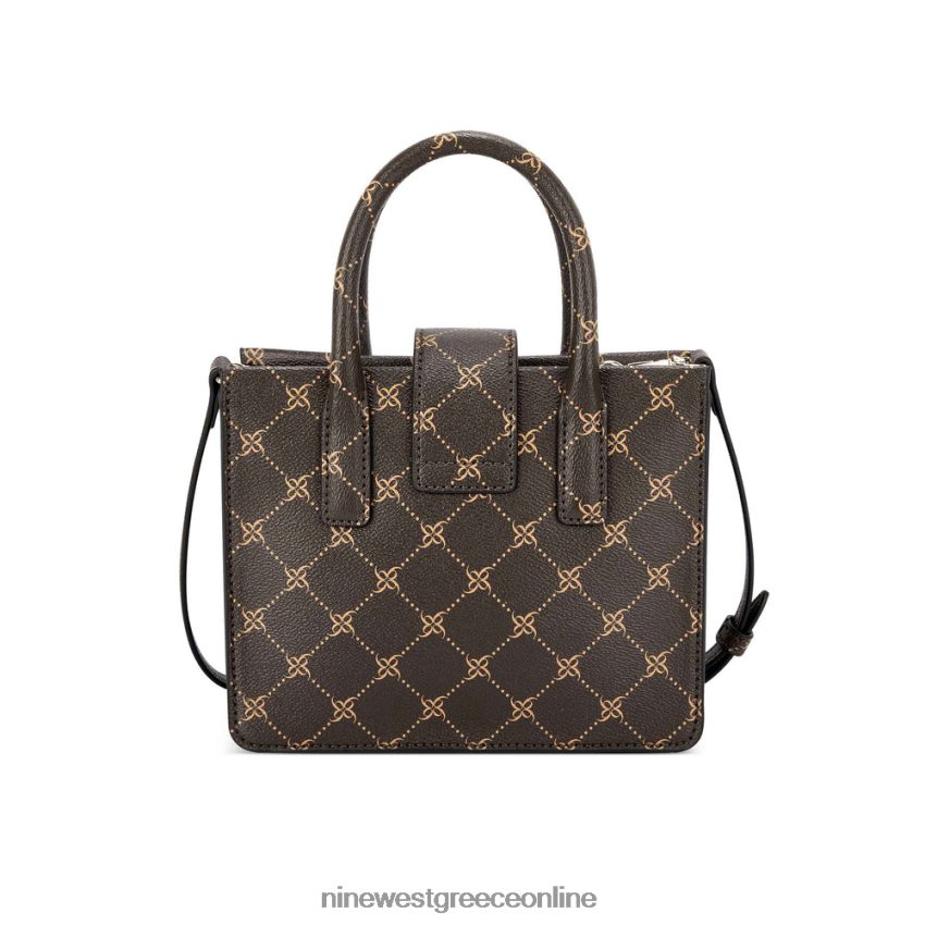 Nine West mini jet set tote kathy καφέ λογότυπο πολυ 48BFPH2670