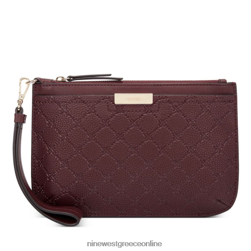 Nine West wristlet lawson λογότυπο Merlot 48BFPH2833