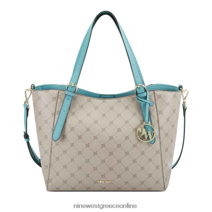 Nine West Kylee medium trap tote φουντουκιά logo/verdigris 48BFPH2703 - Κάντε κλικ στην εικόνα για κλείσιμο