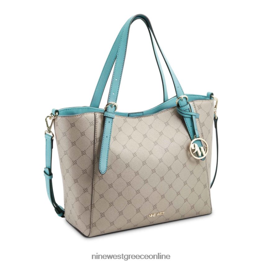 Nine West Kylee medium trap tote φουντουκιά logo/verdigris 48BFPH2703